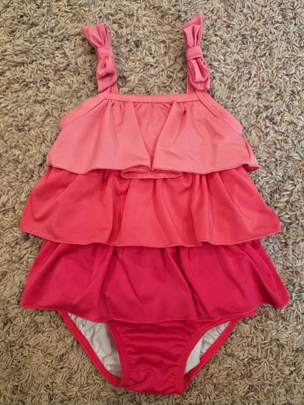 Like New! Gymboree Pink Tiered Ruffle One-Piece Swimsuit